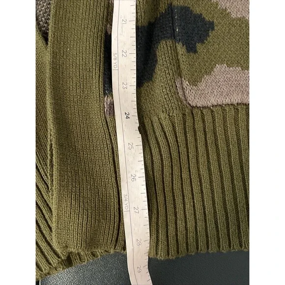 Mustard Seed Cardigan Sweater Woman Size Small Camo Open Front Pockets Dove Deer - Picture 8 of 9
